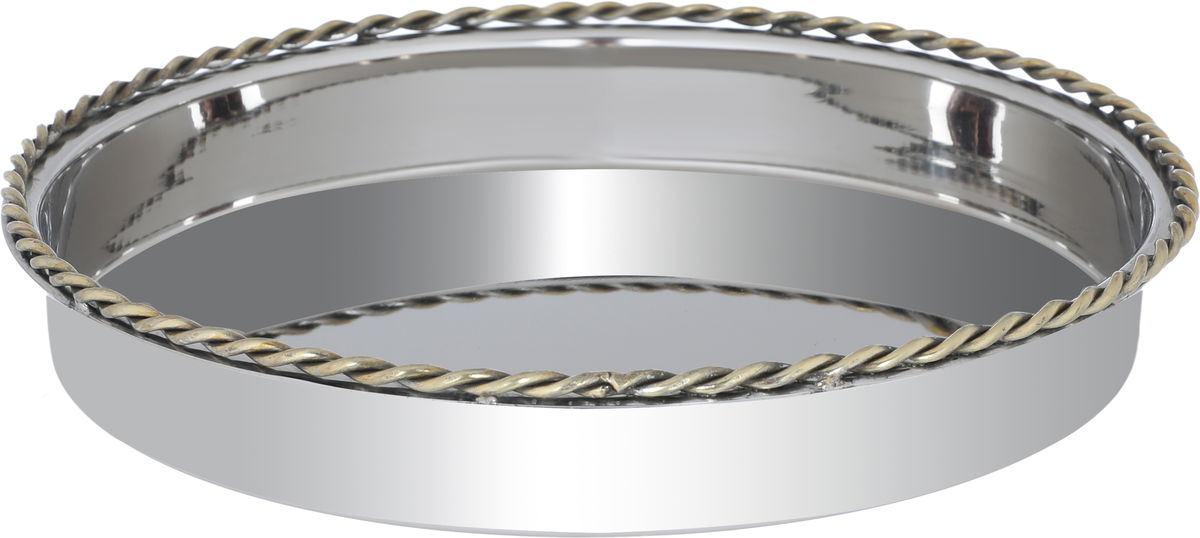 Al Saif Gallery steel serving plate, 23 x 23 x 4 cm, round - silver product image 2