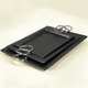 طقم صواني تقديم استيل الجهوري، 3 قطع - اسود لامع product image 1
