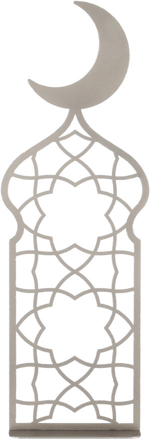 إستاند زينة بنقش إسلامي استيل، 12.3x4.5x40 سم - بيج product image 2