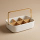علبة تقديم بلاستيك وخشب السيف غاليري، مقسمة - أبيض product image 1