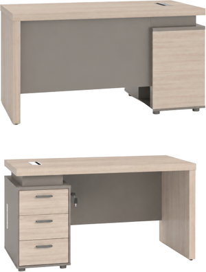 مكتب إداري خشب MDF، 120x60x75 سم - خشبي فاتح رمادي product image
