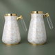 Al Saif Gallery Lily thermos set, 1/0.75 litre, 2 pieces, thermal glass inner shell, stainless steel outer shell - cream-gold product image 1