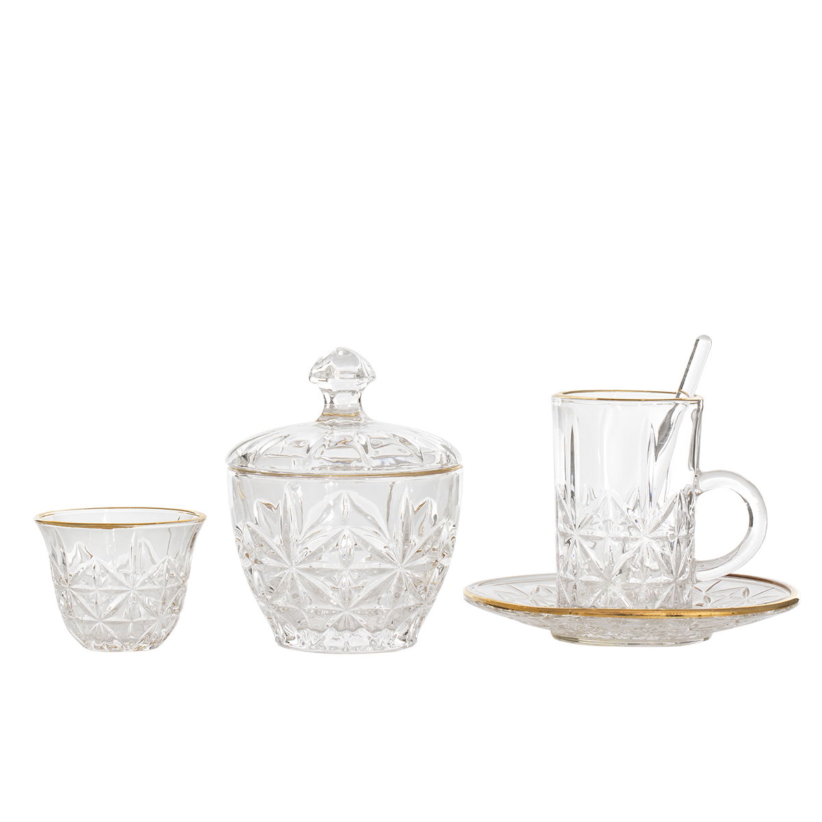طقم بيالات شاي وقهوة زجاج السيف غاليري، 26 قطعة - شفاف product image 2