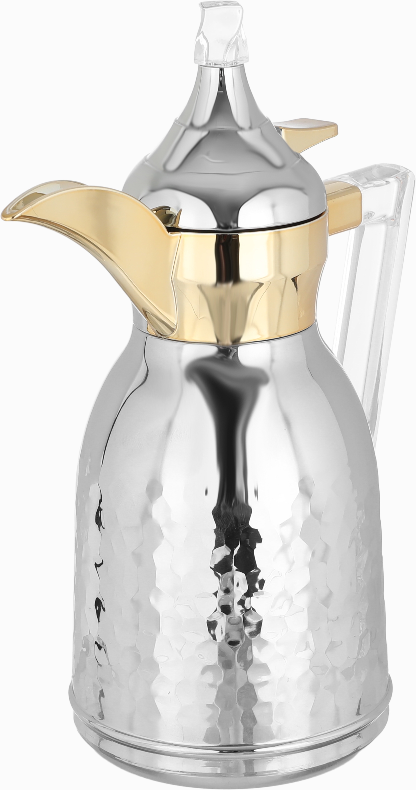 Alsaif Gallery Nawaf Steel Dallah, 0.35 litres, Clear handle - golden silver product image 3