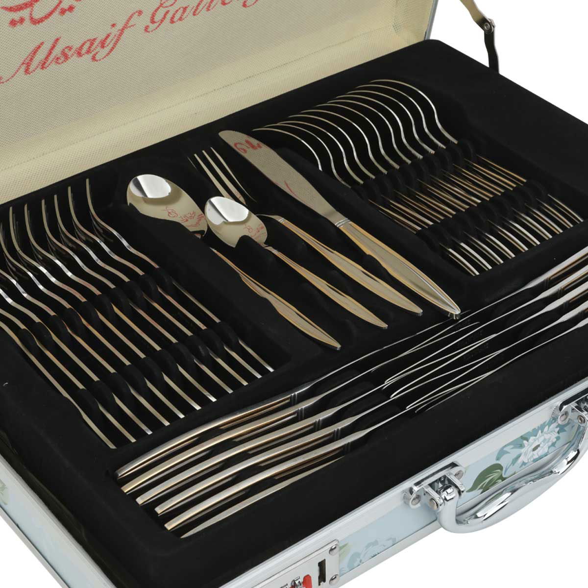 Al Saif Gallery Steel Cutlery Set, 72 Pieces - Golden Silver product image 4