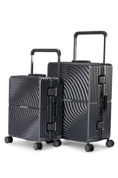 طقم شنط سفر بولي كربونات ليمرا، 2 مقاس، 4 عجلات، LMA-1913 - رمادي غامق product image 2