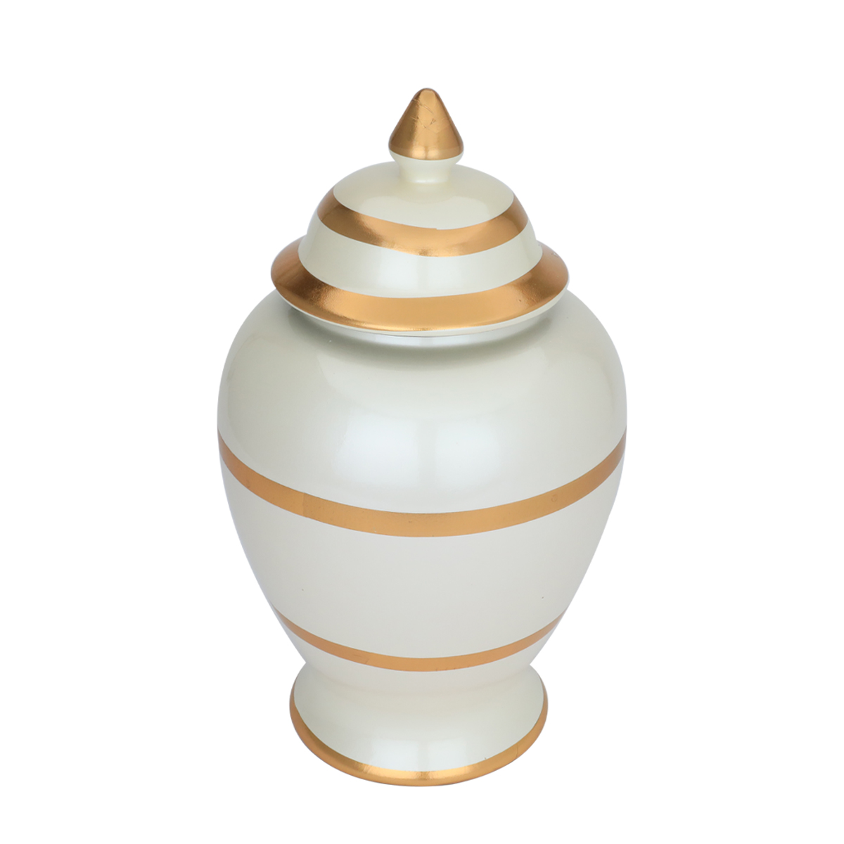 Al-Abdullatif porcelain decorative vase, 20 x 20 x 30 cm, cover - golden beige product image