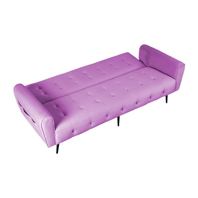 كنبة سرير مونتيلا خشب سويدي باك كومفورت، 190x70x90 سم، قماش مخمل - بنفسجي فاتح product image 3