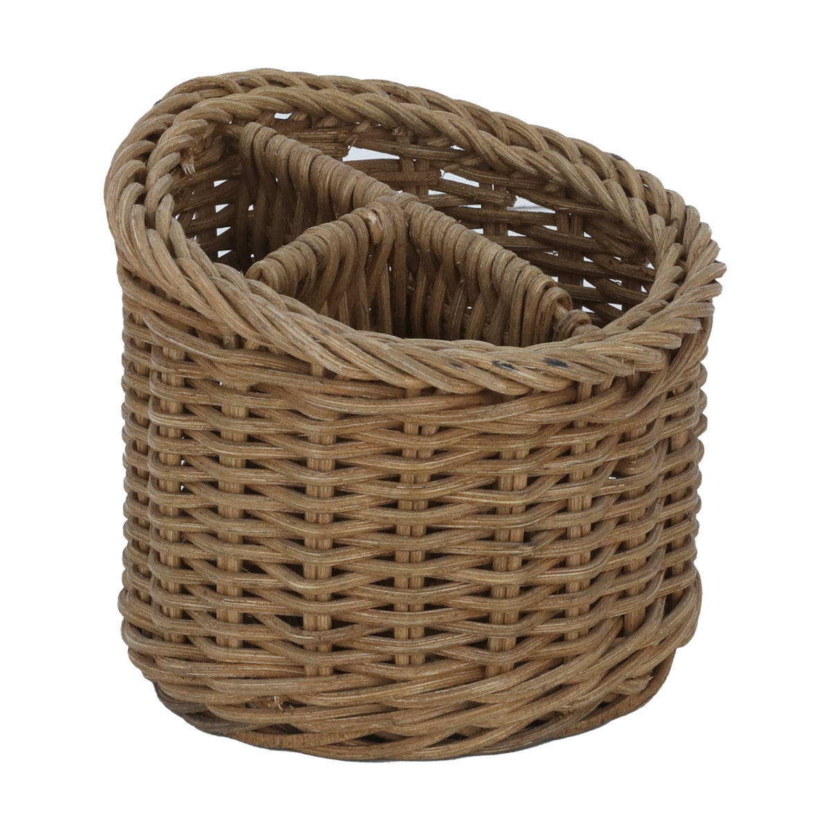 سلة تقديم خوص دائرية السيف غاليري، 3خانات، 13×13×12 سم - بيج product image