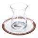 طقم بيالات شاي زجاج مع صحون بورسلان السيف غاليري، 12 قطعة،120 مل، نقش قلب - شفاف أبيض product image 1