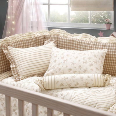 طقم لحاف اطفال مريم قطن، 9 قطع، 145x95 سم - بيج product image 3