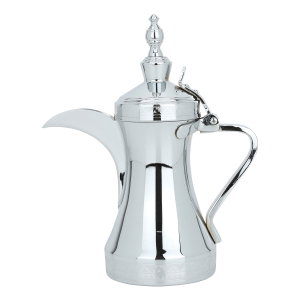 Al Saif Gallery Diwaniya Chrome Dallah, 32 cm - Silver product image