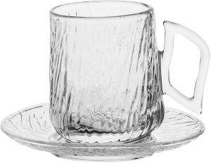 طقم بيالات شاي زجاج السيف غاليري، 12 سم، صحون، 12 قطعة - شفاف product image 2