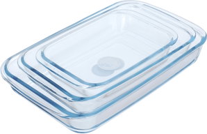 Al Saif Gallery Glass Oven Trays Set, 3 Pieces - Clear product image 2