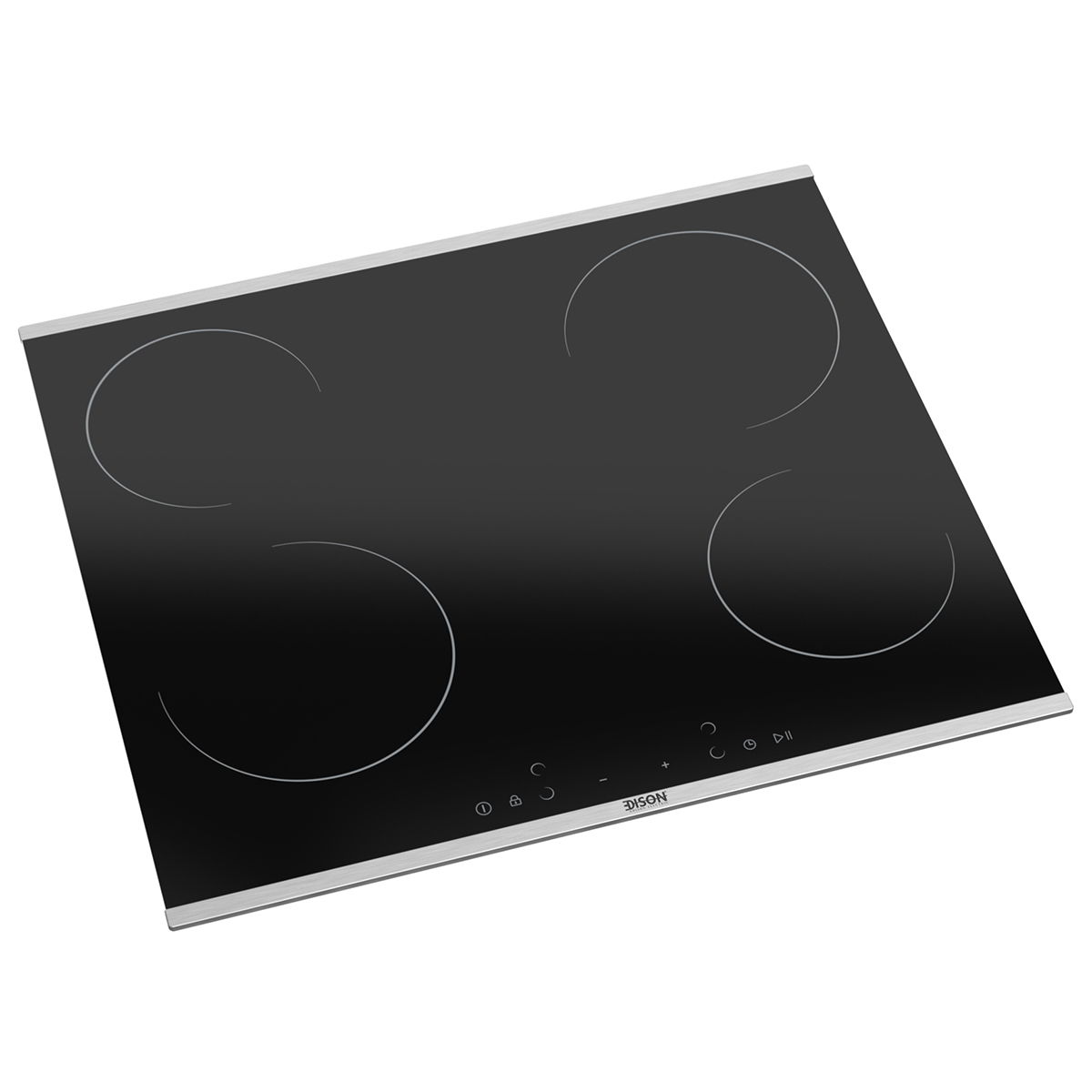 Edison Ceramic Electric Built-In Cooker, 6000 Watt, 4 Burners, 60 X 60 Cm - Black product image 1
