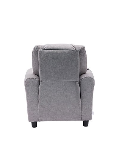 كرسي استرخاء خشب باك كومفورت، 48×62×70 سم، خامة خارجية جلد - رمادي فاتح product image 7