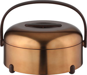 Al Saif Gallery Stainless Steel Food Container Set, 3 Pieces, Wooden Handle - Bronze product image 2