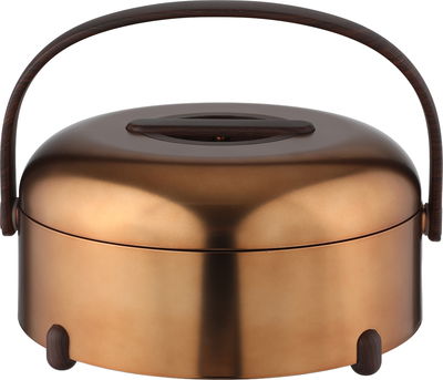 Al Saif Gallery Stainless Steel Food Container Set, 3 Pieces, Wooden Handle - Bronze product image 2