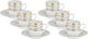 Al Saif Gallery Turkish Coffee Cups and Saucers Set, 12 Pieces - White Gold product image 1