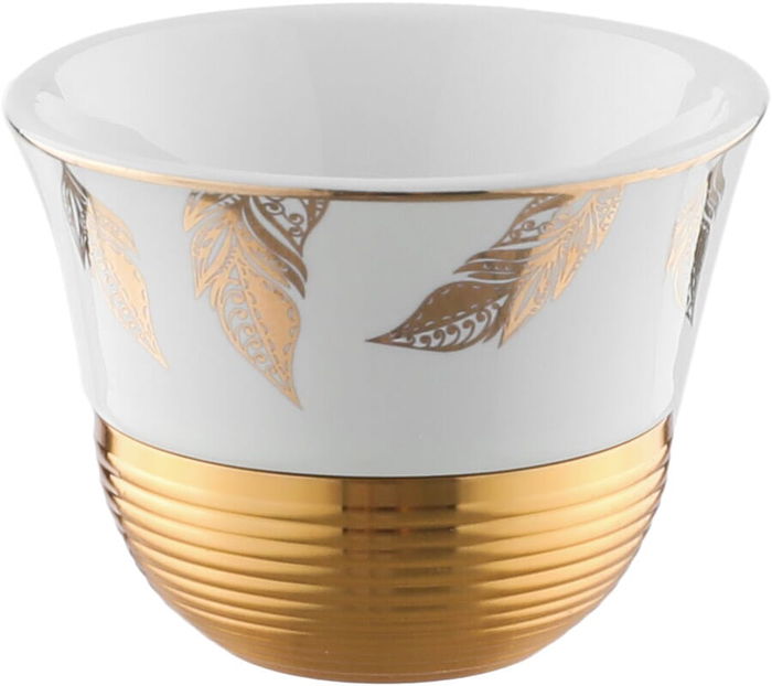 طقم فناجين قهوة بورسلان السيف غاليري، 12 قطعة - بيج ذهبي product image 2