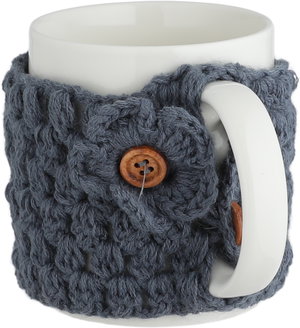 مج بورسلان السيف غاليري، 340 مل، تلبيسة صوف - أبيض رمادي غامق product image 2