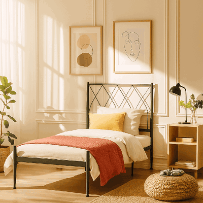 سرير حديد مفرد، 100×90×190 سم - اسود product image 3