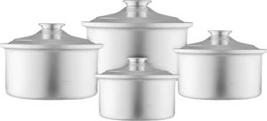 طقم قدورابو تاج الهندي ألمنيوم السيف بلص، 4 قطع، دائري - فضي product image