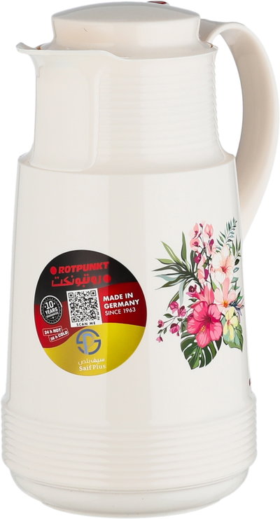 ترمس روتبونكت، 1 لتر، حافظة داخلية زجاج، هيكل خارجي بلاستيك - كريمي product image 4