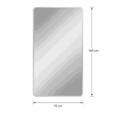 مراية مستطيلة زجاج، 140×70 سم، اطار معدن - فضي product image 3