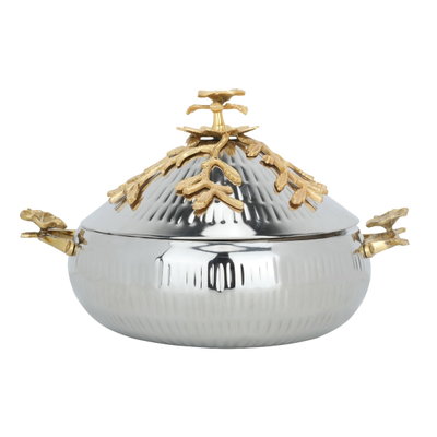 حافظة طعام استيل ماكسيما، 24 سم - فضي ذهبي product image 1