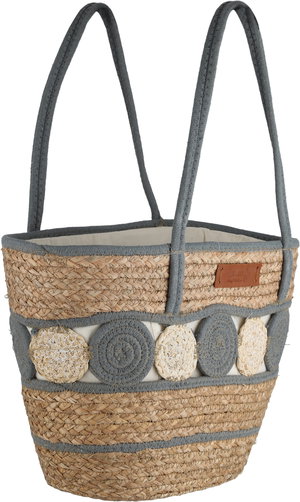 شنطة ترامس خوص السيف غاليري، 45x30 سم - بيج رمادي غامق product image 2