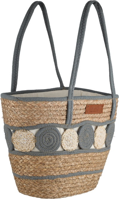 شنطة ترامس خوص السيف غاليري، 45x30 سم - بيج رمادي غامق product image 2