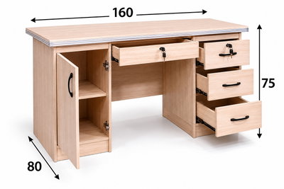 مكتب إداري خشب MDF ،  160×80×75 سم  - خشبي فاتح product image 2