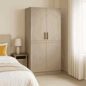 خزانة ملابس خشب ام دي اف، 200×80×54 سم، 2 باب - رمادي product image