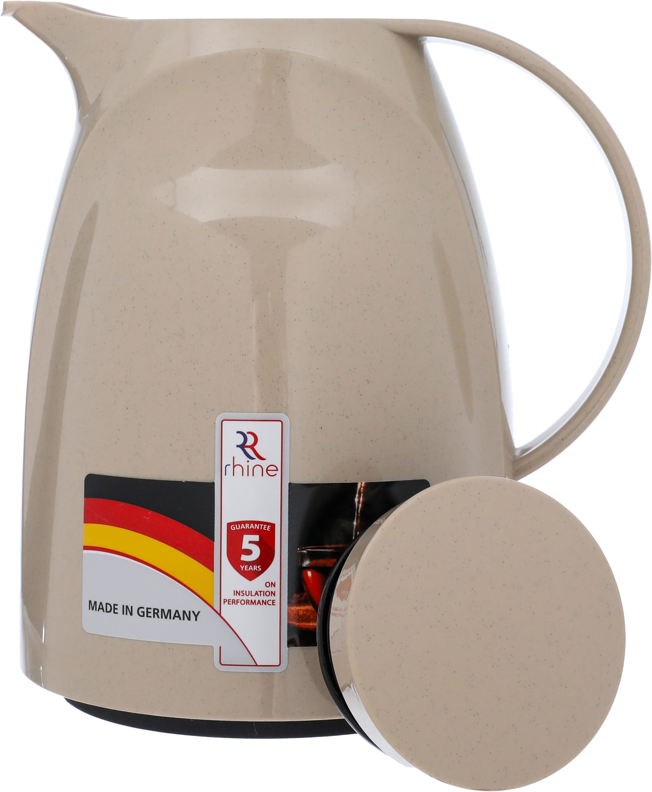 Rhinestone thermos, 0.6 liters, thermal glass inner container, plastic outer shell - beige product image 2