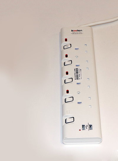وصلة كهربائية كولن، 3250 واط، 4 مخارج، 5 متر، 2 USB، 301100008 - ابيض product image 5