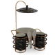 Al Saif Gallery porcelain soup set, 15 pieces, gold stand - black marble product image 1