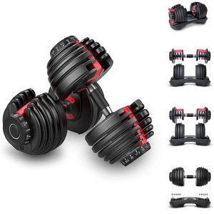 Kangaroo 11151515726 Round Dumbbell Set, 24 kg, Adjustable, Base - Black/Red product image 2