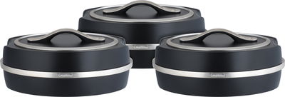 Al Saif Gallery Kanda 2 Case Set, 3 Pieces, Steel Inner Case, Oval - Black Silver product image 1