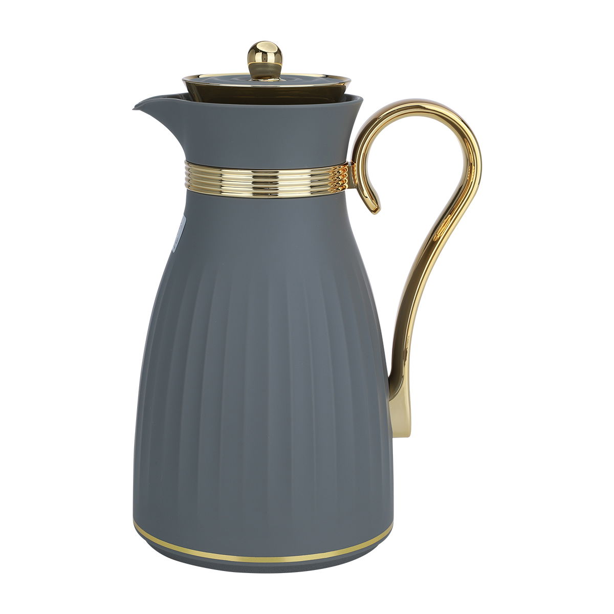Al Saif Gallery Danat thermos set, 1/0.7 litre, 2 pieces, thermal glass inner shell, plastic outer shell - gray product image 3