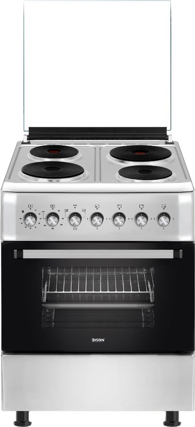 فرن كهربائي قائم إديسون، 7325 واط، 60 ×60 سم، 4 عين، 7 مفاتيح تحكم، EDGS-FRR-60-10 - فضي أسود product image 1