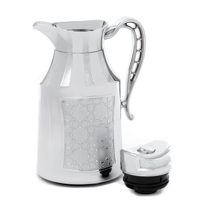Al Saif Darts Thermos Set, 1/0.7 litre, 2 pieces, thermal glass inner container, stainless steel outer shell - silver product image 3