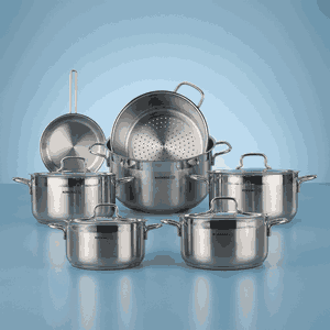 طقم قدور استيل كوركماز الفا، 10 قطع - فضي product image