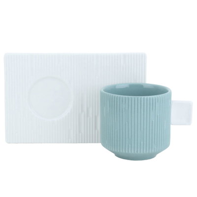 Al Saif Gallery ceramic tea cup set, 12 pieces, saucer - white product image 1