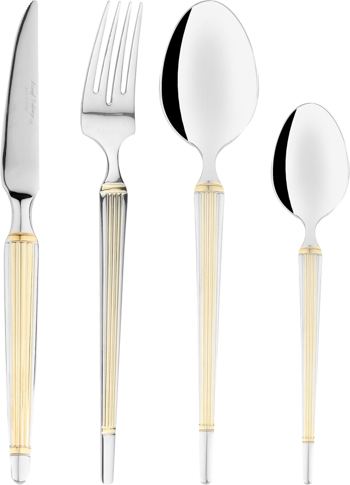 Al Saif Gallery steel cutlery set, 24 pieces - golden silver product image