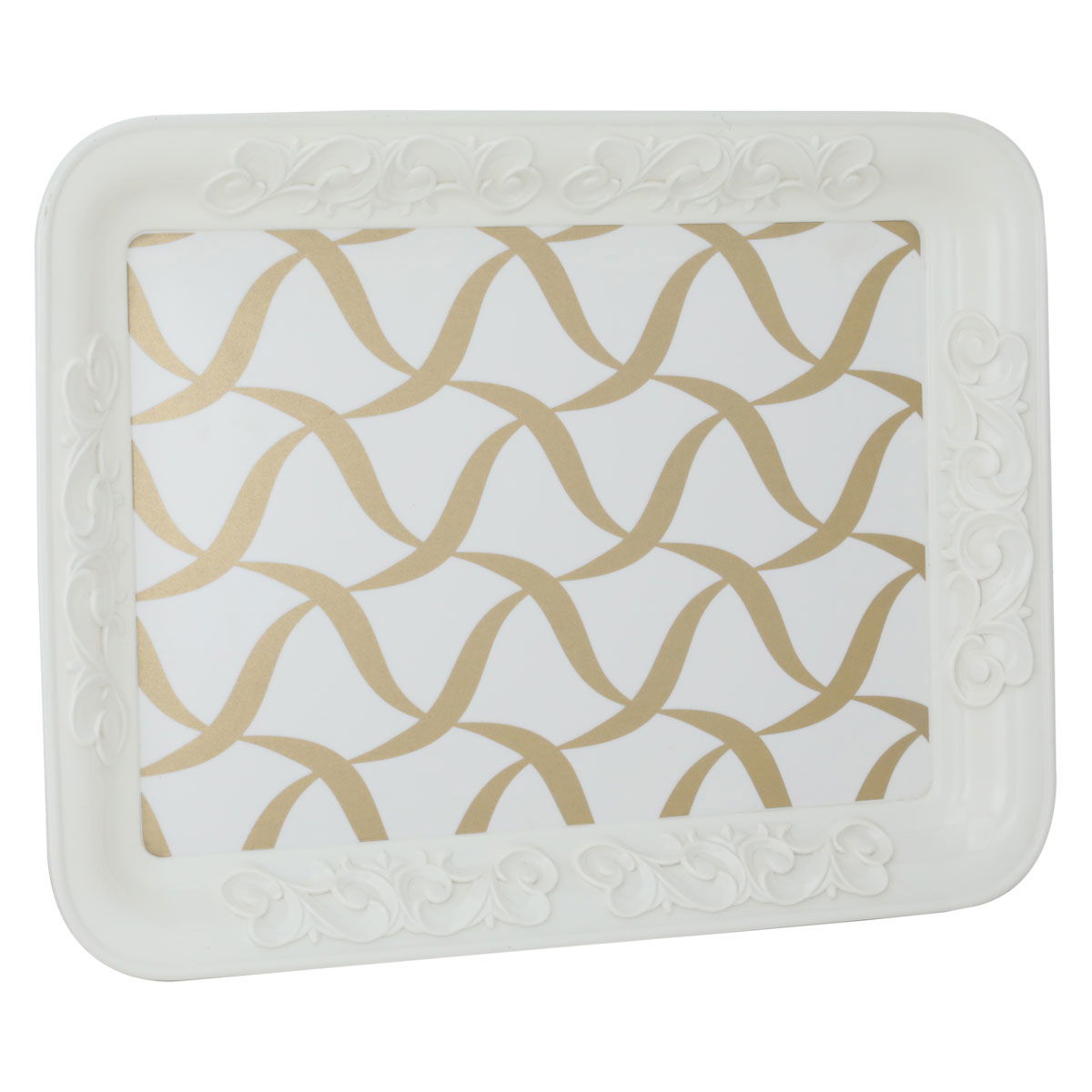 Tofaria Al Saif Gallery Melamine, 40 x 30 x 3 cm, rectangular, decorated brown - white product image