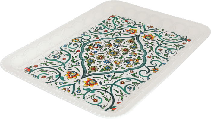 طوفرية ميلامين السيف غاليري، 49×37×3 سم، مستطيل، نقش أخضر - أبيض product image 2