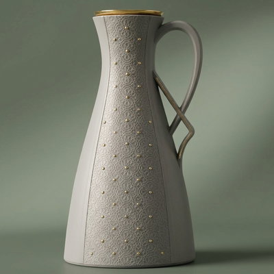 Elegance 3Al Saif Gallery thermos, 1 liter, thermal glass inner container, plastic outer shell - light gray product image 1