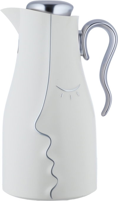 Al Saif Gallery Hawaa Thermos Set, 0.7/1 Liter, 2 Pieces, Inner Glass Container, Outer Plastic Body - White product image 3