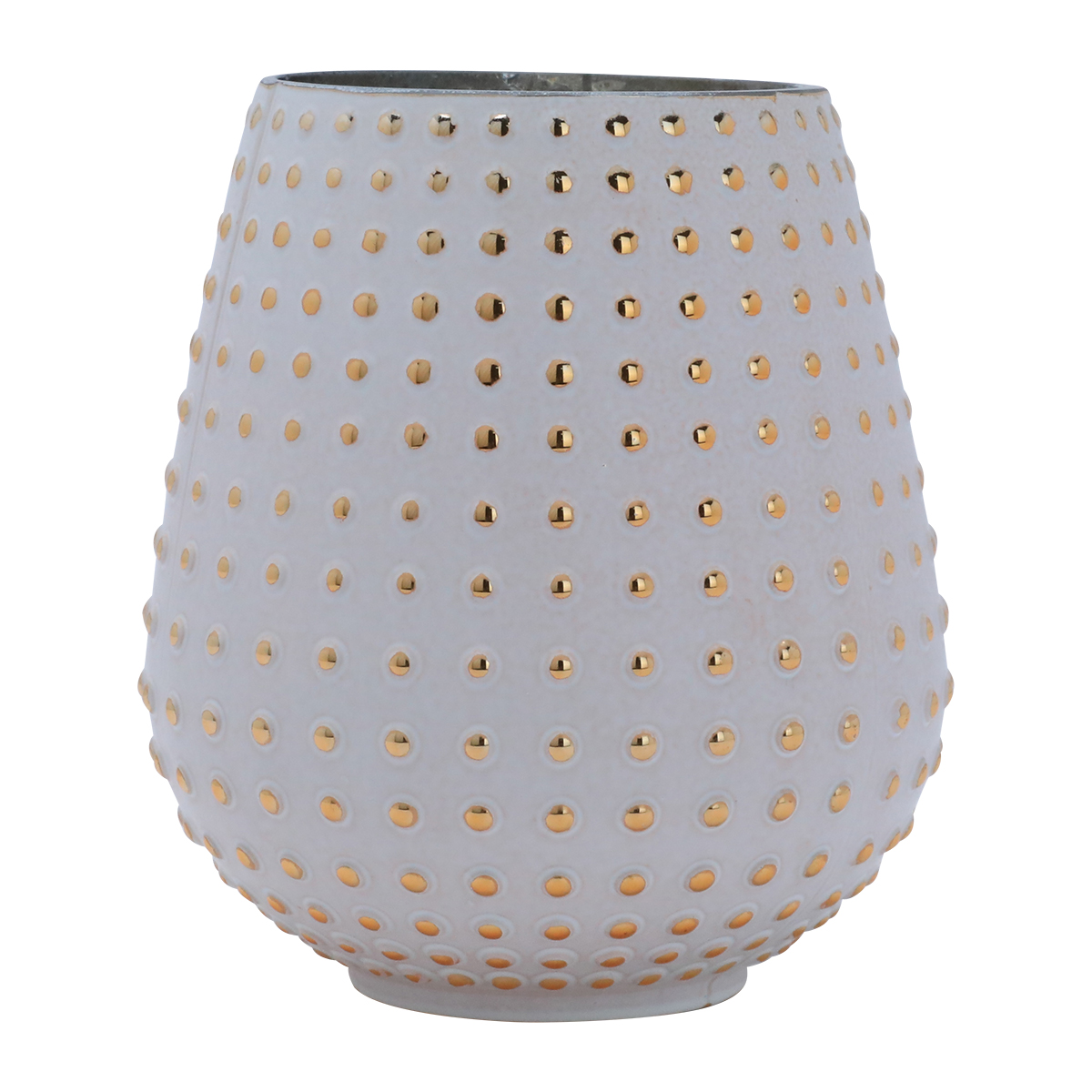 Rwad Alailah Porcelain Decorative Vase, 15 x 15 x 16 cm, round - white and golden product image 2